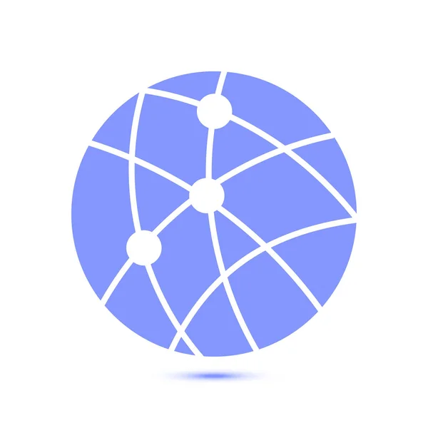 Globus Vektor-Symbol für soziales Netzwerk. — Stockvektor