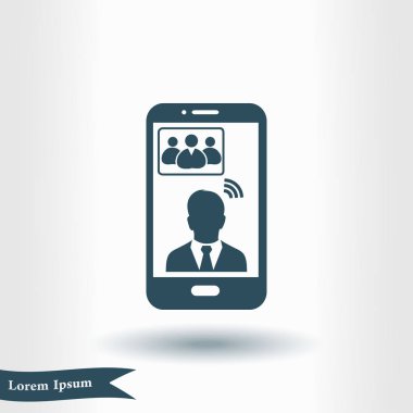 Online konferans simgesi.