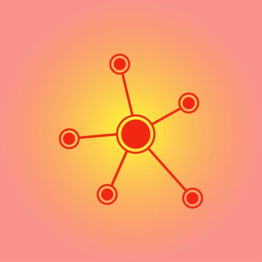 Sosyal ağ tek simge. Küresel teknoloji. İş sosyal bağlantıları ağ.