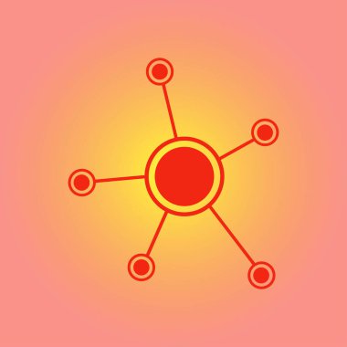 Sosyal ağ tek simge. Küresel teknoloji. İş sosyal bağlantıları ağ.