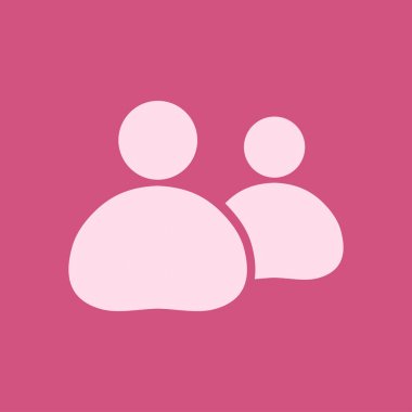 İnsanlar ya da sosyal işareti simgesi. Lider ve onun takipçisi.