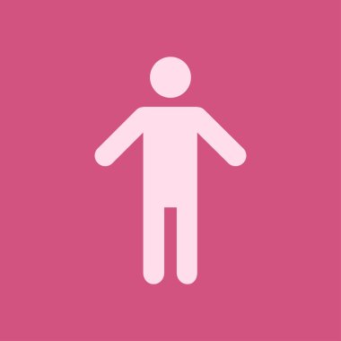 İnsan erkek işareti simgesi. Erkek tuvalet. Düz stil. Her iki biyolojik cinsiyetten temsil etmek için kullanılan bir piktogram cinsiyet semboldür.