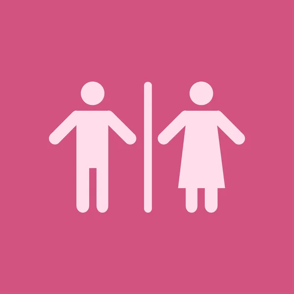 Bord Pictogram Mannelijke Vrouwelijke Toilet Platte Ontwerp — Stockvector