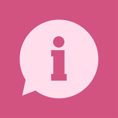 Bilgi: konuşma balonu sembolü. Düz tasarım stili.