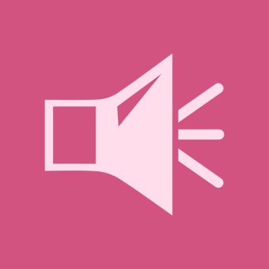 Hoparlör simgesi. Hoparlör ses işareti simgesi. Sembol ses. Düz tasarım stili. 