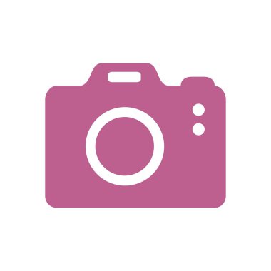 Fotoğraf kamera simgesi. DSLR kamera işareti simgesi. Dijital fotoğraf makinesi. Düz tasarım stili. 