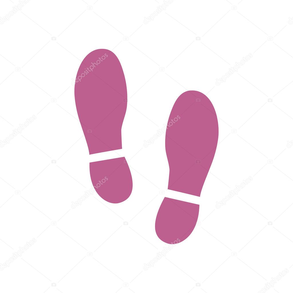 Black Imprint soles shoes icon. Flat design style.