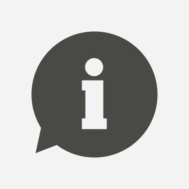 Bilgi: konuşma balonu sembolü. Düz tasarım stili.