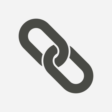 Bağlantı tek simge. Zincir bağlantı simgesi. Kaynağına bağlantı simgesi.