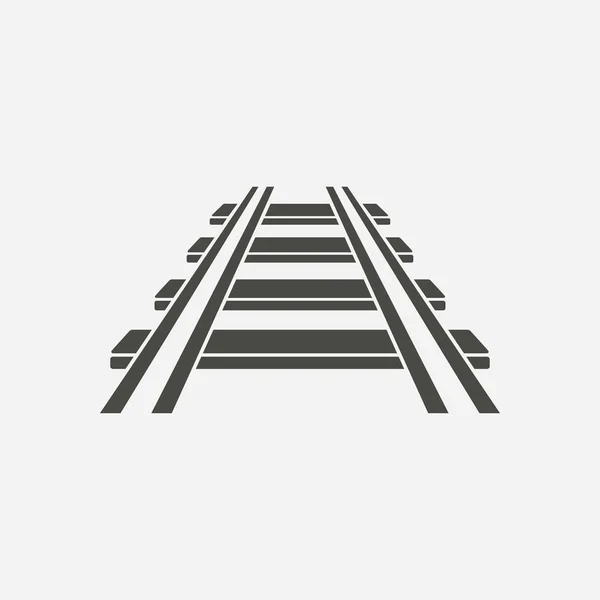 Het Pictogram Van Spoorweg Trein Teken Track Weg Symbool — Stockvector