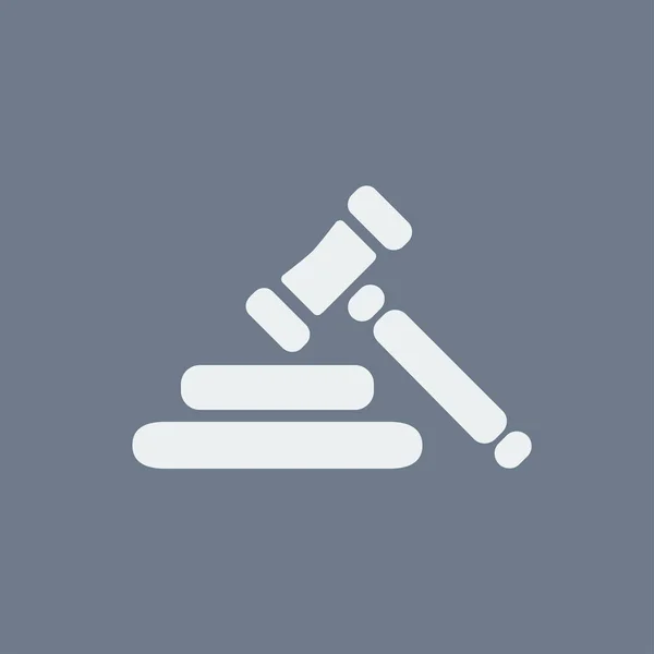 Açık Artırma Çekiç Piktogram Hukuk Hakimi Tokmak Simgesi Düz Tasarım — Stok Vektör