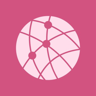 Küresel teknoloji veya sosyal ağ simge işareti simgesi.