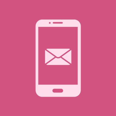 Akıllı telefon e-posta veya sms simgesi. Mobil posta işareti simgesi.
