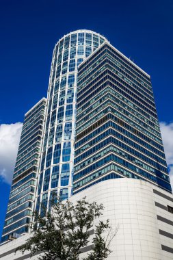 Güzel modern skyscrapper Moscow City, Rusya Federasyonu