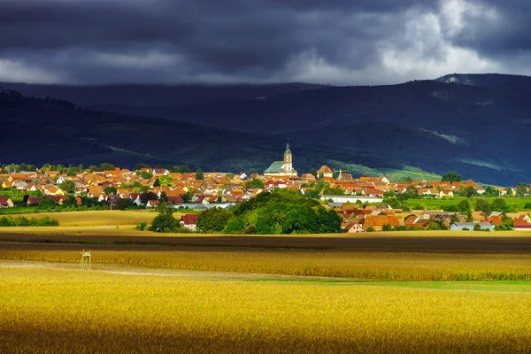 Vackra färgglada landsbygdens landskap med kontrast områden av ljus — Stockfoto