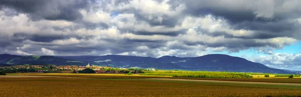 stock image Beautiful colorful rural landscape with contrast areas of light 