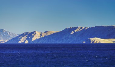 Güzel doğal peyzaj, dağlar ve deniz, Hırvatistan