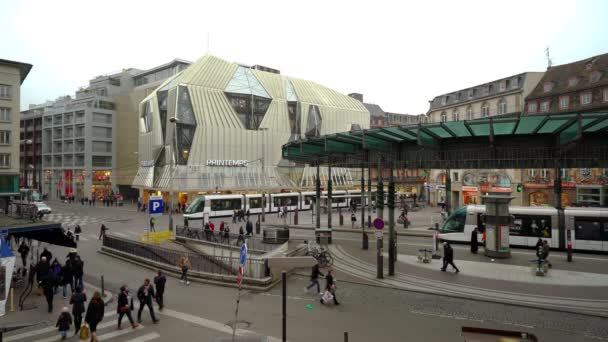 Stazione centrale del tram . — Video Stock
