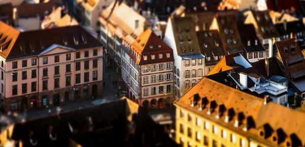 Вид с башни на город Страсбург с воздуха — стоковое фото