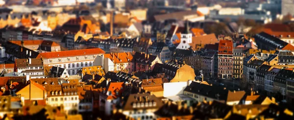 Strasbourg letecký pohled na město z věže — Stock fotografie