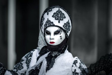 İçerik, 4 Şubat 2017: Rosheim, Fransa: Venedik karnaval maskesi