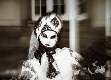 İçerik, 4 Şubat 2017: Rosheim, Fransa: Venedik karnaval maskesi