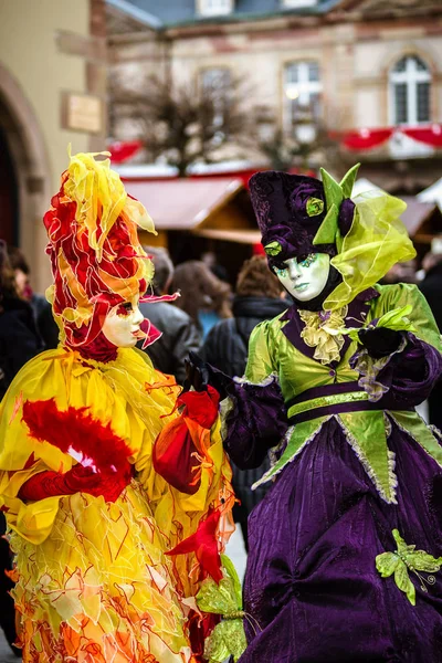 Editoriale, 4 marzo 2017: Rosheim, Francia: Maschera di Carnevale Veneziano — Foto Stock