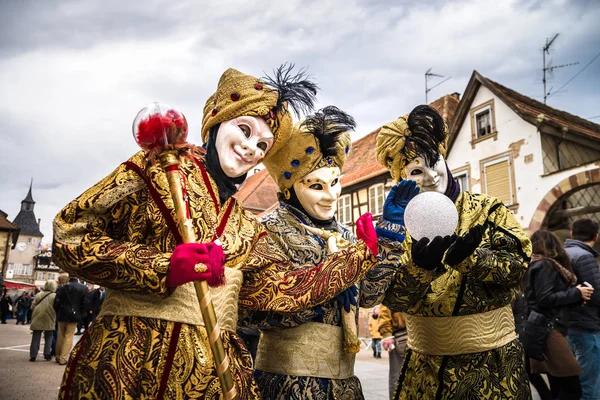 Editorial, 4 de março de 2017: Rosheim, França: Máscara de Carnaval Veneziana — Fotografia de Stock