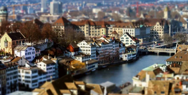 Вид с воздуха на старый центр Цюриха — стоковое фото