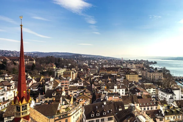 Flygfoto till Zürich Gamla center — Stockfoto