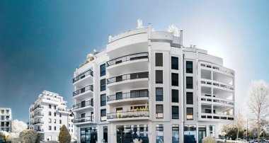Strazburg, kızılötesi görünümü modern binalar