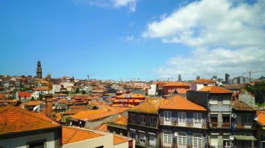 Kırmızı havadan görünümü eski Porto Merkezi, Portekiz çatılar