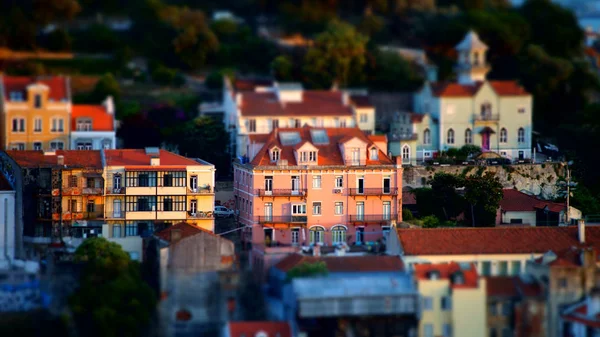 Schöne bunte Sonnenuntergang Landschaft Luftaufnahme von Lissabon, Minia — Stockfoto