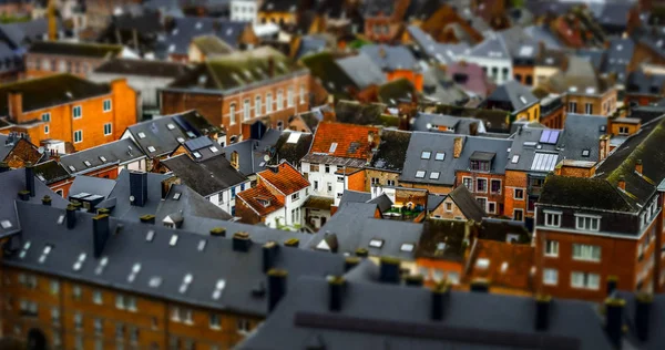 Tilt-shift hava panoramik Namur, Bahar günü — Stok fotoğraf