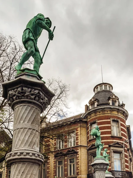 Brüksel, tarihi binaları ve sokakları mimarisi — Stok fotoğraf