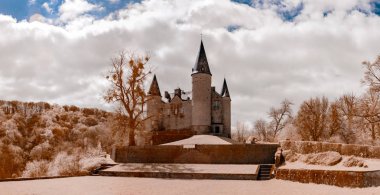 Medieval Veves castle near Namur, infrared view clipart