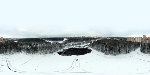 360 derajat panorama pemandangan udara dari Chertanovo kabupaten, Moskow — Stok Foto