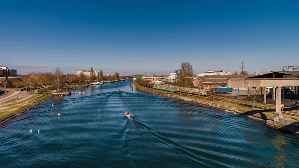 Omówienie Bassin des Remparts od mostu, Strasburg — Zdjęcie stockowe