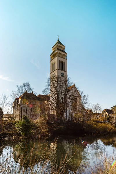 Chiesa di San Giovanni Nepomuceno nella piccola città tedesca Kehl — Foto Stock