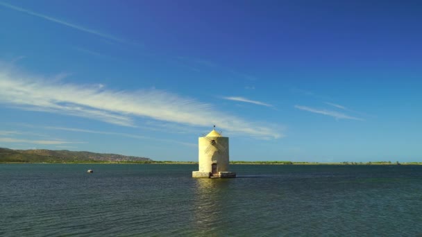 Mulino Vento Solitario Acqua Maremma Italia — Video Stock