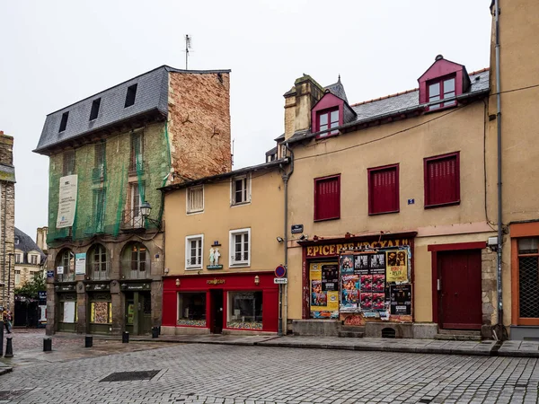 Editorial: 27th October 2019: Rennes, France. Cold deserted stre — 스톡 사진