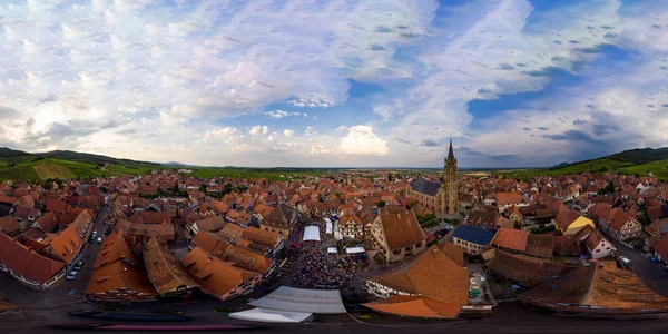 Πανοραμική 360 μοιρών σφαιρική άποψη του χωριού Dambach-la-ville — Φωτογραφία Αρχείου
