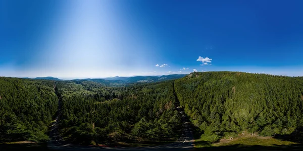 Luftdrohne 360-Grad-Rundblick auf die Vogesen. alsa — Stockfoto