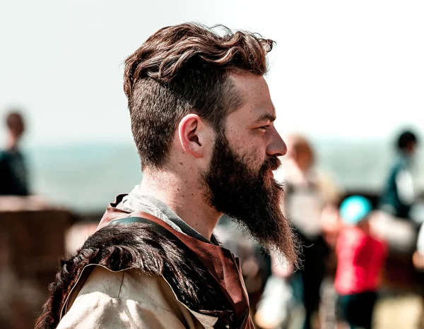 Lichtenberg, France - May 1, 2019: Medieval festival with costum — Stock Photo, Image