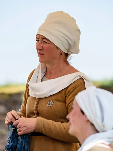 Lichtenberg, France - May 1, 2019: Medieval festival with costum — Stock Photo, Image