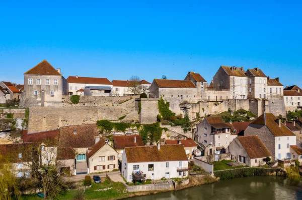 Panoramiczny Widok Wioskę Pesmes Burgundii Francja Która Jest Godzina — Zdjęcie stockowe