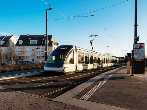 Slutet Vägen Spårvagnsrälsen Börjar Slut Ingen Annanstans Att Vägen Strasbourg — Stockfoto