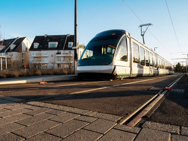 Slutet Vägen Spårvagnsrälsen Börjar Slut Ingen Annanstans Att Vägen Strasbourg — Stockfoto