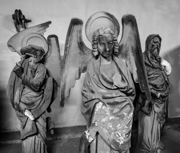 Sculptures Religious Themes Artfully Carved Stone Many Years Ago France — Stock Photo, Image