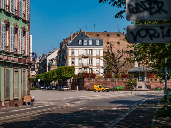 2020年4月8日 法国斯特拉斯堡 斯特拉斯堡市空旷的街道在被验尸官隔离 隔离期间 — 图库照片